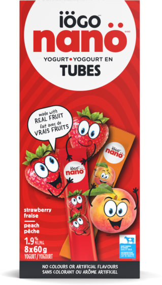 nanö - Yogurt tubes Strawberry, Peach - 8x60g - IÖGO