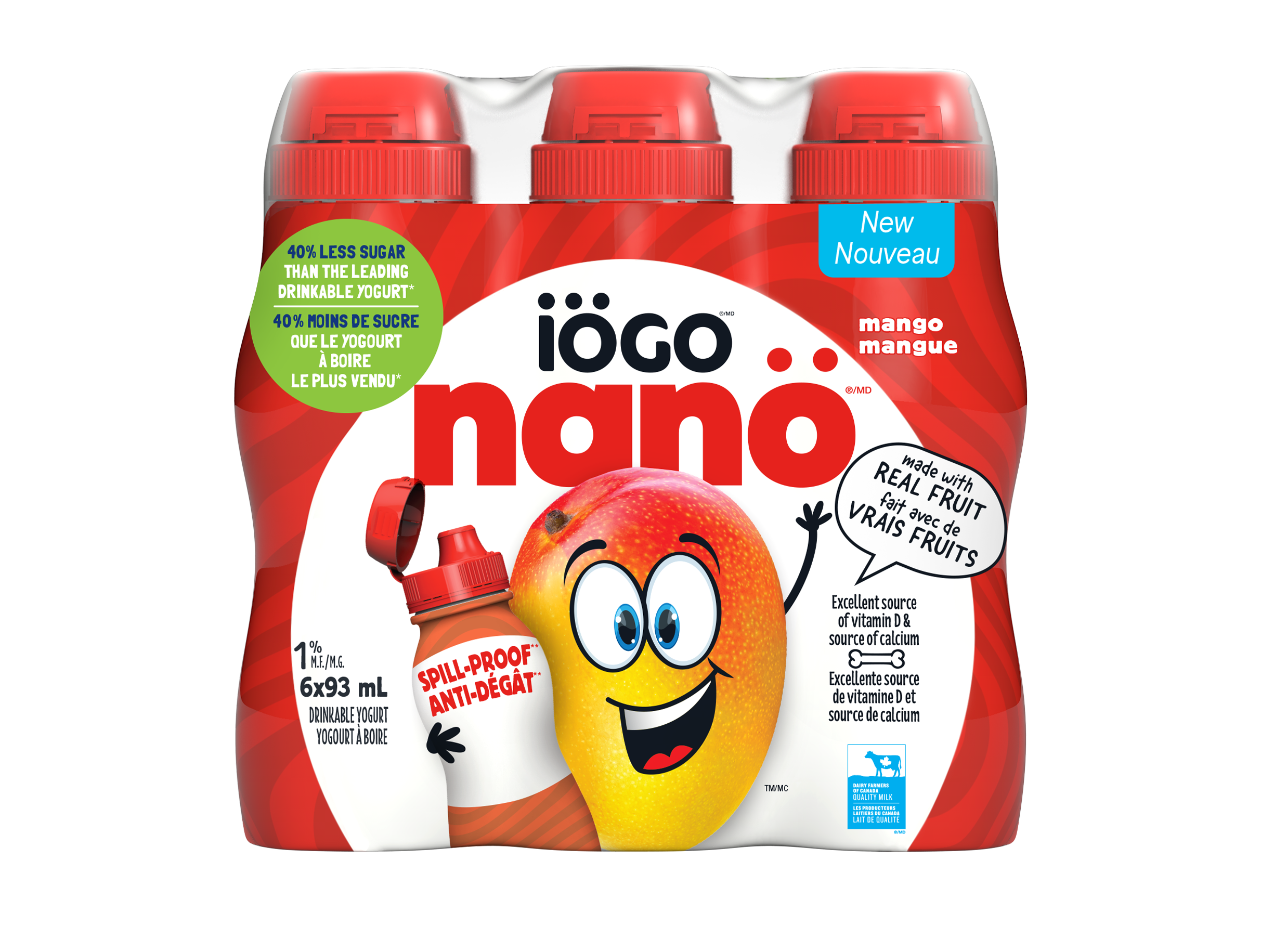 nanö - Drinkable yogurt Mango - 6x93ml - IÖGO