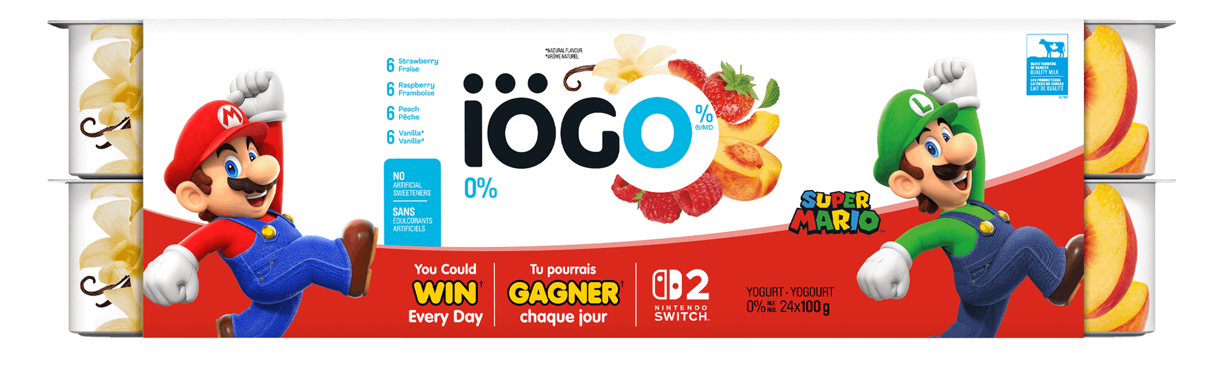 0% – Strawberry, Raspberry, Peach, Vanilla - 24 x 100g - IÖGO