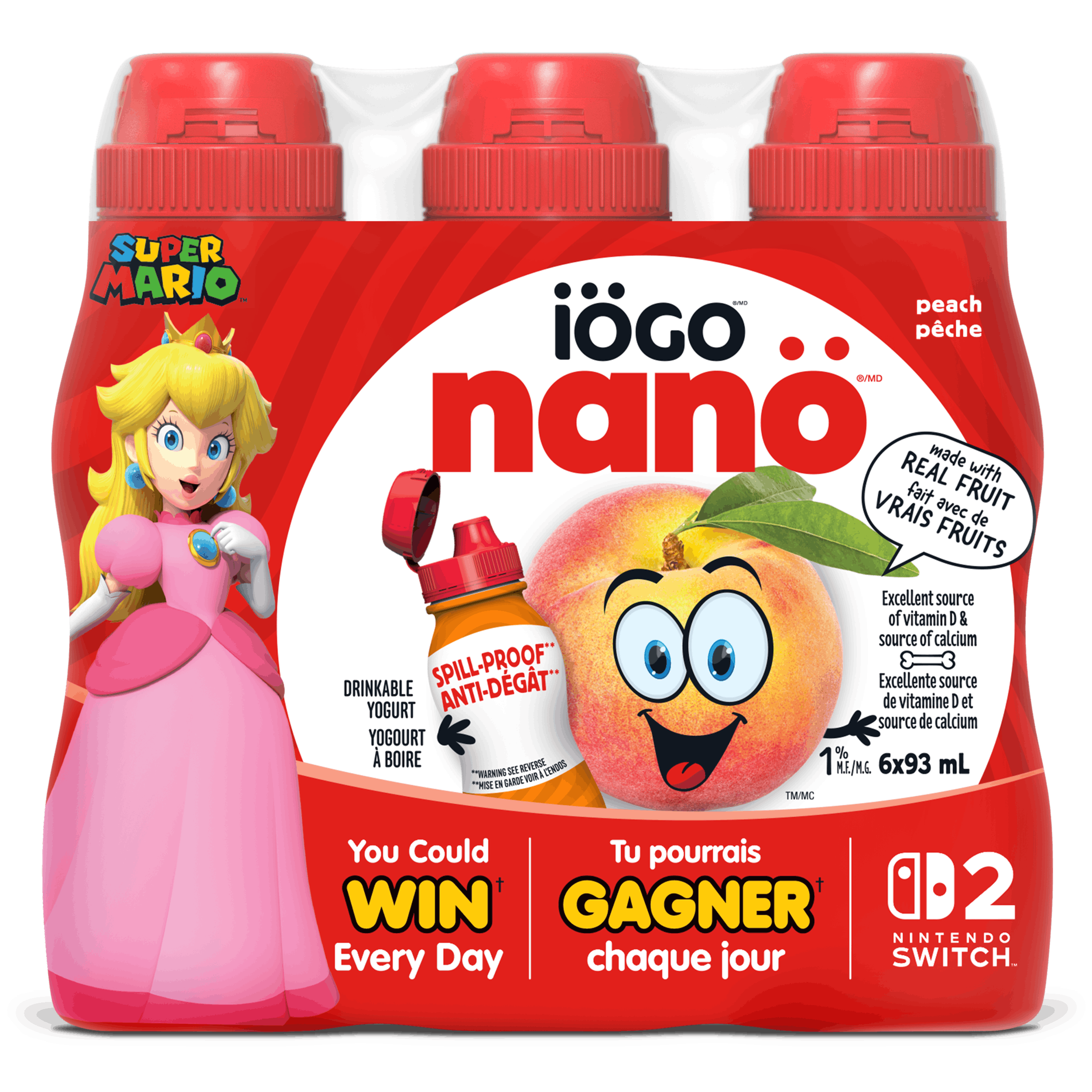 nanö - Drinkable yogurt Peach - 6x93ml - IÖGO